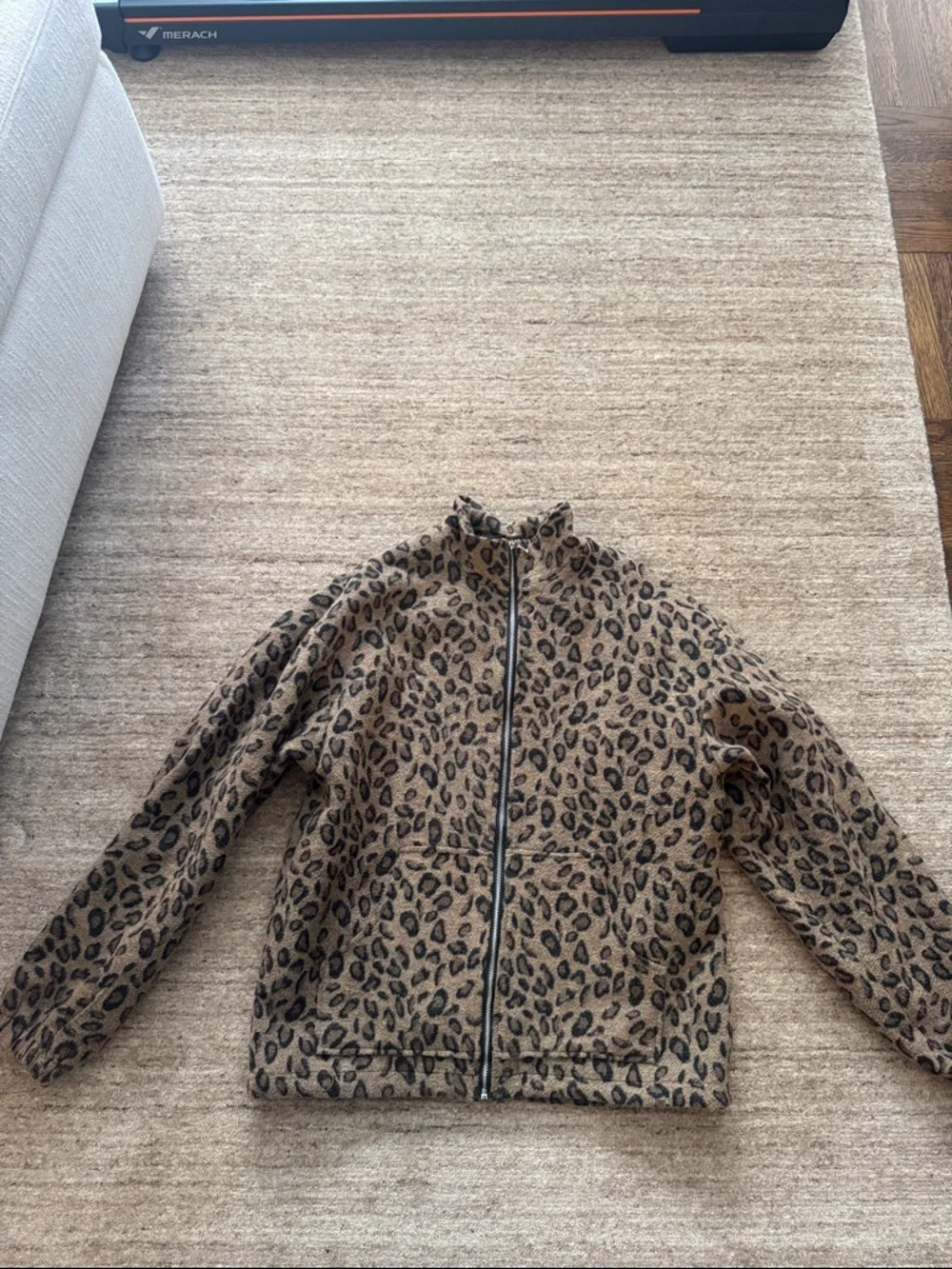 Women’s oversized Leopard Print Zip-Up Jacket